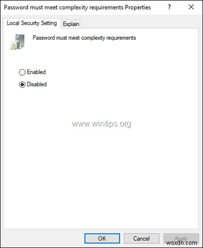 แก้ไข:รหัสผ่านที่ให้มาไม่ตรงตามข้อกำหนดสำหรับรหัสผ่านใน Windows 10 (แก้ไขแล้ว)