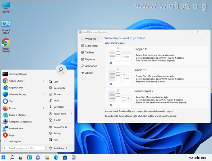 วิธีรับเมนูเริ่มของ Windows 10 แบบคลาสสิกใน Windows 11