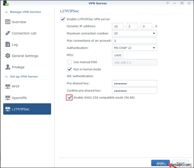 วิธีตั้งค่า Synology NAS เป็นเซิร์ฟเวอร์ VPN (L2TP) และวิธีเข้าถึงจากไคลเอนต์