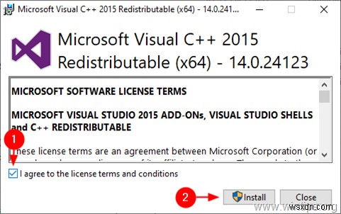 วิธีการติดตั้งไลบรารีรันไทม์ Visual C++ 2015