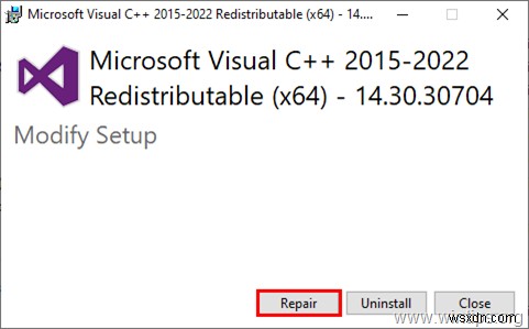 วิธีการติดตั้งไลบรารีรันไทม์ Visual C++ 2015
