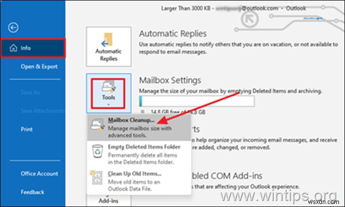 แก้ไข:กล่องจดหมาย Outlook เต็ม – ไม่สามารถรับจดหมายได้ (แก้ไขแล้ว)