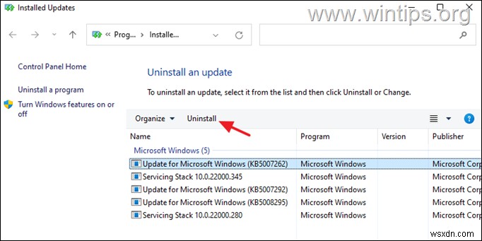 วิธีถอนการติดตั้งการอัปเดตใน Windows 11 (วิธีการทั้งหมด)