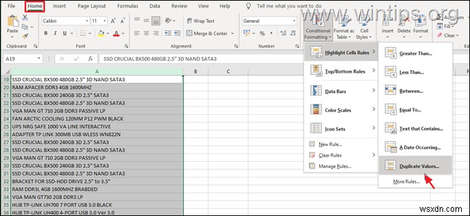 วิธีค้นหาและลบรายการที่ซ้ำกันใน Excel