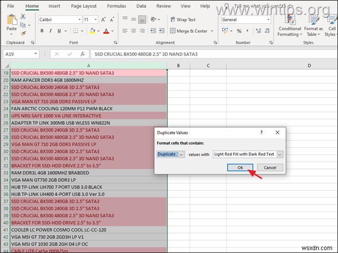 วิธีค้นหาและลบรายการที่ซ้ำกันใน Excel