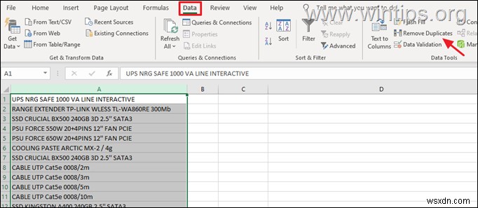 วิธีค้นหาและลบรายการที่ซ้ำกันใน Excel