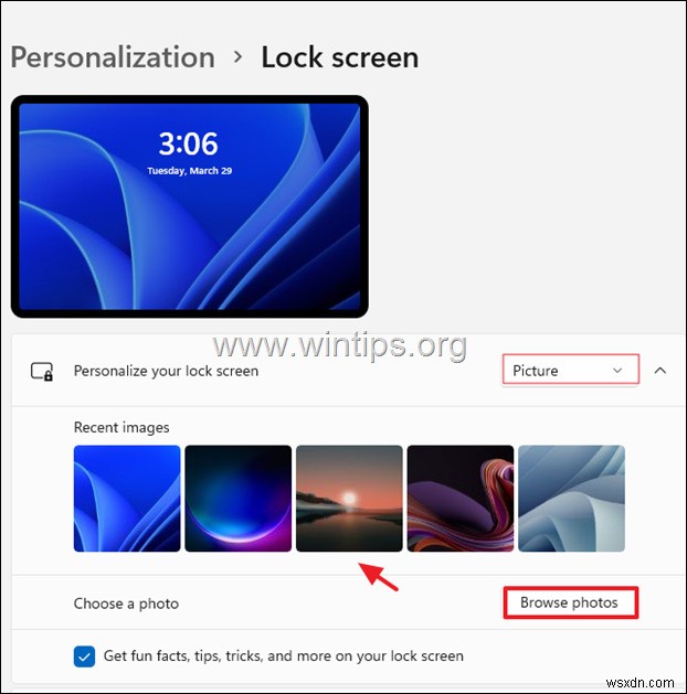 วิธีการเปลี่ยนพื้นหลังหน้าจอล็อกใน Windows 11