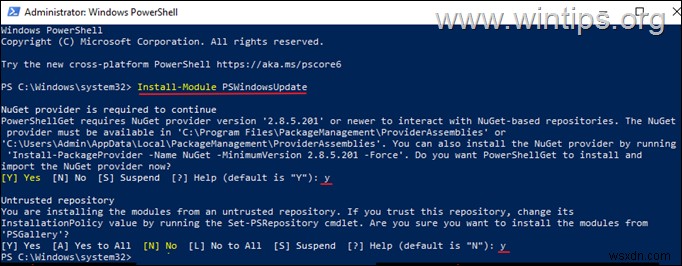 วิธีเรียกใช้ Windows Update จาก Command Prompt หรือ PowerShell ใน Windows 10/11 และเซิร์ฟเวอร์ 2016/2019