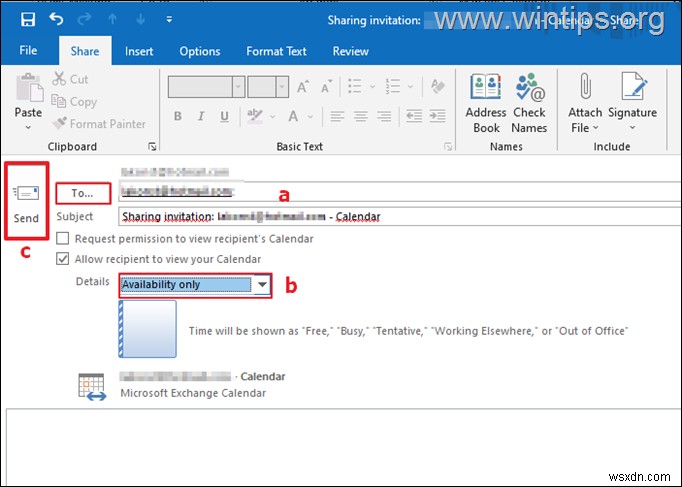 วิธีแชร์ปฏิทิน Outlook ในเดสก์ท็อปหรือบนเว็บ 