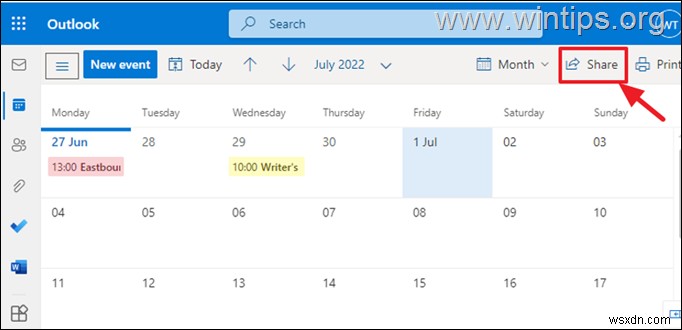 วิธีแชร์ปฏิทิน Outlook ในเดสก์ท็อปหรือบนเว็บ 