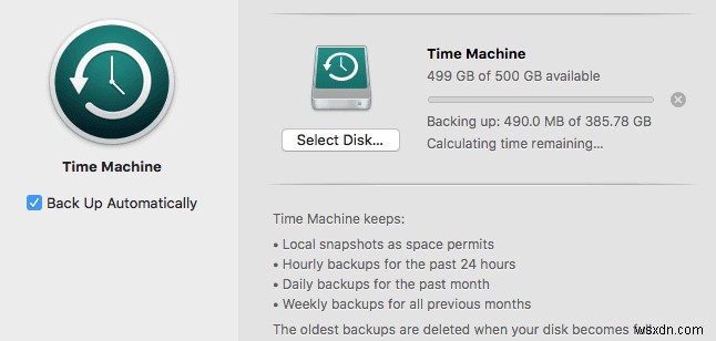 สำรองข้อมูล Mac ของคุณโดยใช้ Time Machine