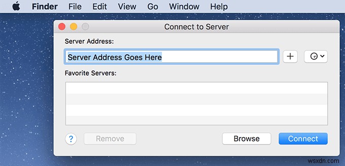 วิธีเชื่อมต่อกับเซิร์ฟเวอร์ระยะไกลหรือเซิร์ฟเวอร์ท้องถิ่นบน Mac