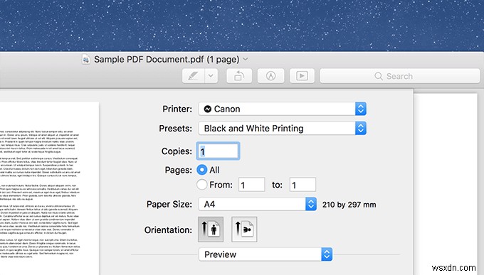 วิธีการพิมพ์ขาวดำบน Mac