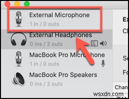 ใช้อินพุตเสียงแบบ Line In บน Mac