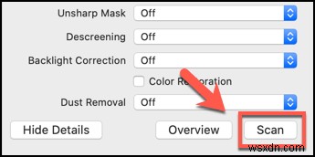 วิธีการสแกนด้วยการจับภาพบน Mac