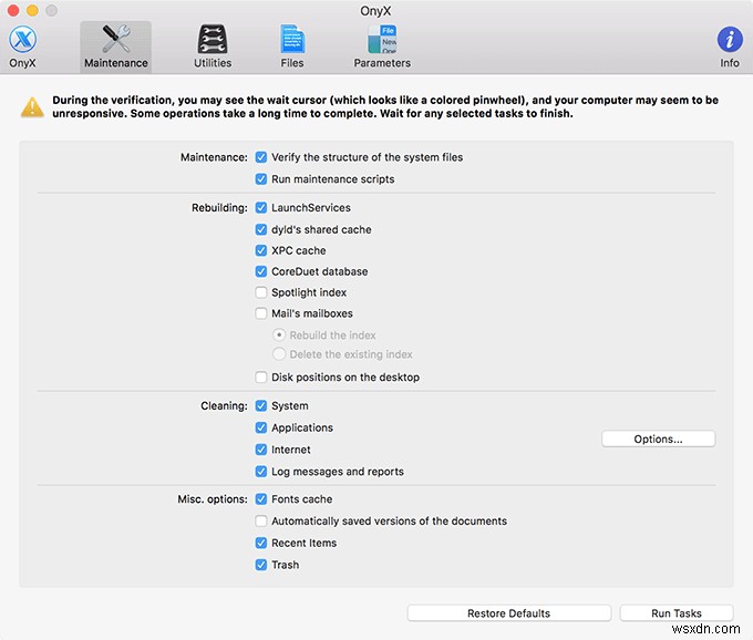 OnyX สำหรับ Mac:วิธีทำให้ระบบของคุณทำงานได้อย่างราบรื่น