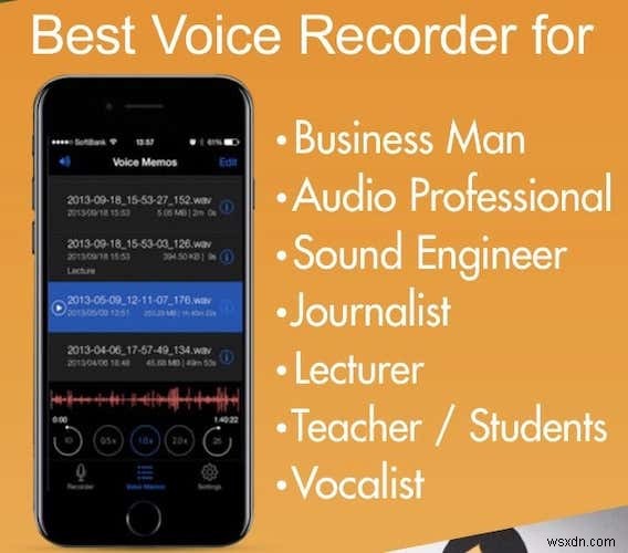 แอพบันทึกเสียง iOS ทางเลือกที่ดีที่สุด 5 อันดับ 