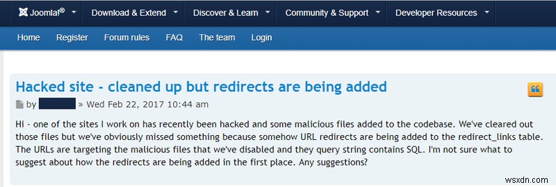 Joomla Malware Redirect Hack – วิธีการตรวจจับและแก้ไข