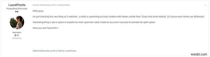 PrestaShop ติดอยู่ในสแปม Exploit:การสร้างบัญชีปลอม ความคิดเห็น การขโมยเนื้อหา – แก้ไขแล้ว