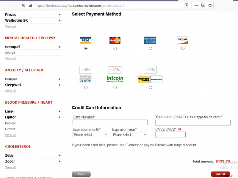 Pharma Hack ใหม่เปลี่ยนเส้นทางไปยังไซต์ของสหภาพโซเวียต (.su) และสหภาพยุโรป (.eu) 