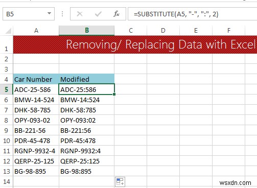 เทคนิคการล้างข้อมูลใน Excel:การแทนที่หรือลบข้อความในเซลล์