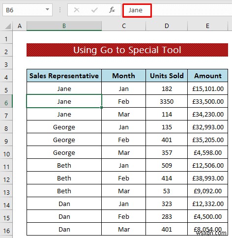 เทคนิคการล้างข้อมูล:เติมเซลล์ว่างใน Excel (4 วิธี)