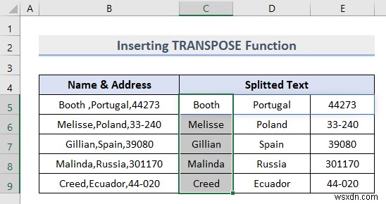 การแยกข้อความใน Excel (8 แอปพลิเคชั่นที่มีประโยชน์) 