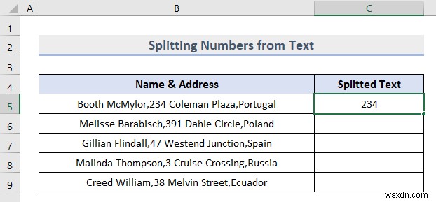 การแยกข้อความใน Excel (8 แอปพลิเคชั่นที่มีประโยชน์) 