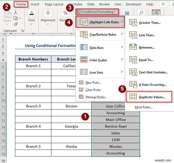 วิธีค้นหาและเน้นรายการที่ซ้ำกันใน Excel (3 วิธีที่มีประโยชน์) 