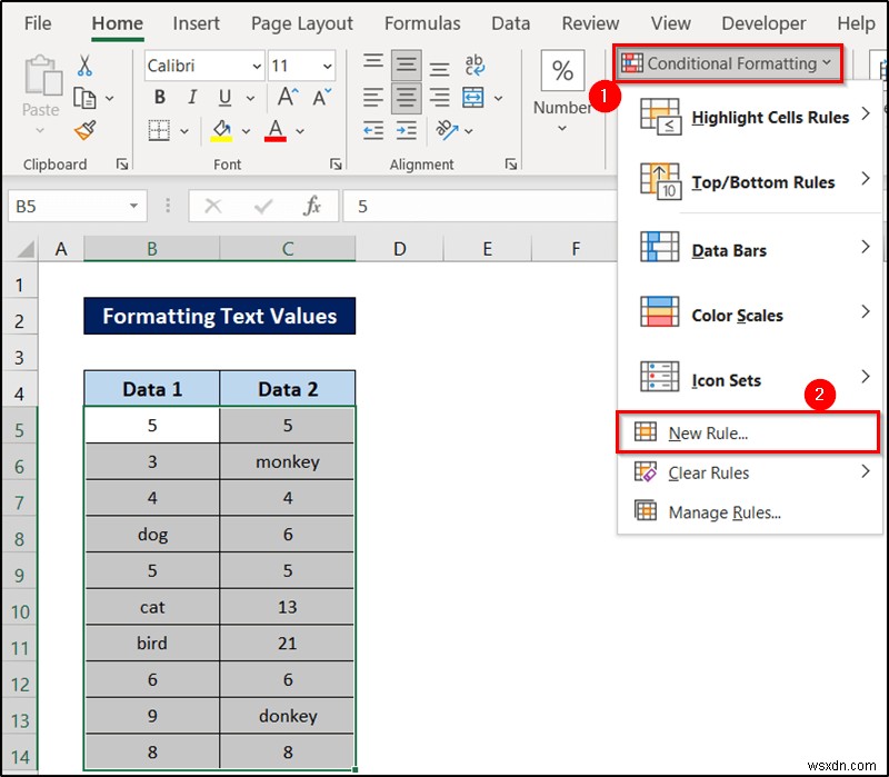 การจัดรูปแบบตามเงื่อนไขด้วยสูตรใน Excel