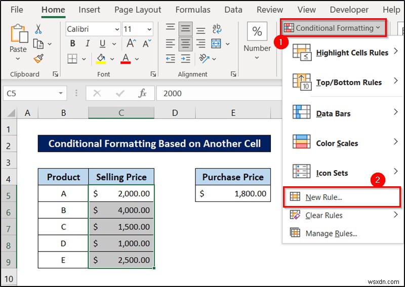 การจัดรูปแบบตามเงื่อนไขด้วยสูตรใน Excel