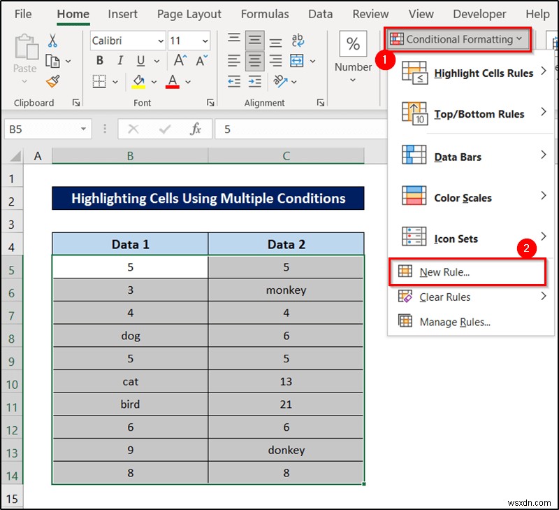 การจัดรูปแบบตามเงื่อนไขด้วยสูตรใน Excel