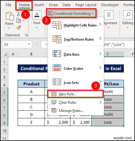 การจัดรูปแบบตามเงื่อนไขด้วยสูตรใน Excel