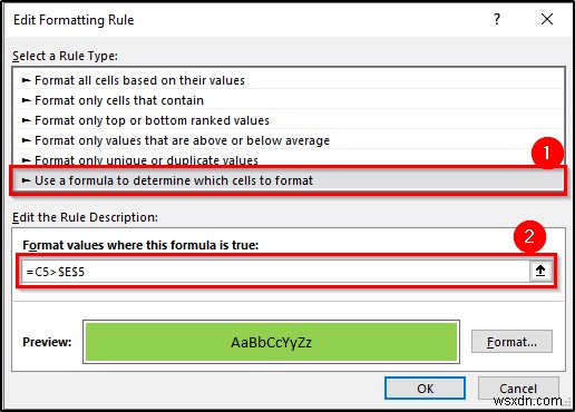 การจัดรูปแบบตามเงื่อนไขด้วยสูตรใน Excel