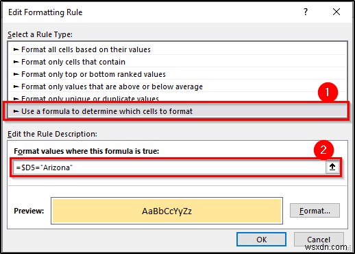 การจัดรูปแบบตามเงื่อนไขด้วยสูตรใน Excel