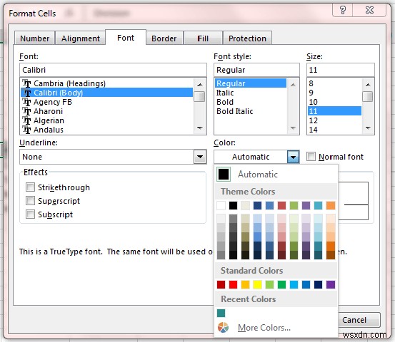 เปลี่ยนสีของข้อความและพื้นหลังของเซลล์ – คู่มือการใช้แบบอักษร Excel และเติมสีแบบสมบูรณ์