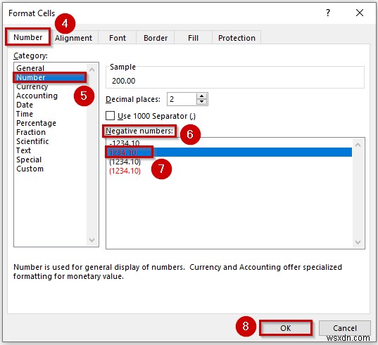 วิธีทำให้ตัวเลขติดลบเป็นสีแดงใน Excel (4 วิธีง่ายๆ)