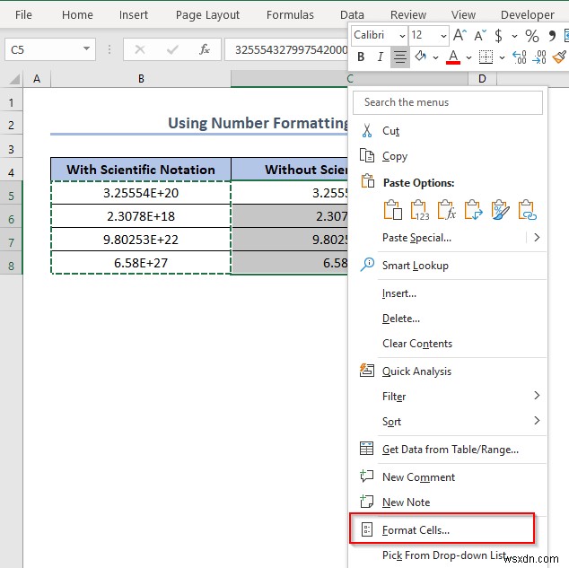 วิธีปิดสัญกรณ์วิทยาศาสตร์ใน Excel (5 วิธีที่เป็นประโยชน์) 