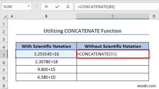 วิธีปิดสัญกรณ์วิทยาศาสตร์ใน Excel (5 วิธีที่เป็นประโยชน์) 