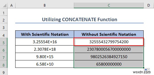 วิธีปิดสัญกรณ์วิทยาศาสตร์ใน Excel (5 วิธีที่เป็นประโยชน์) 