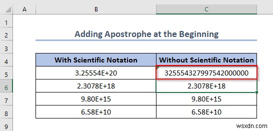 วิธีปิดสัญกรณ์วิทยาศาสตร์ใน Excel (5 วิธีที่เป็นประโยชน์) 