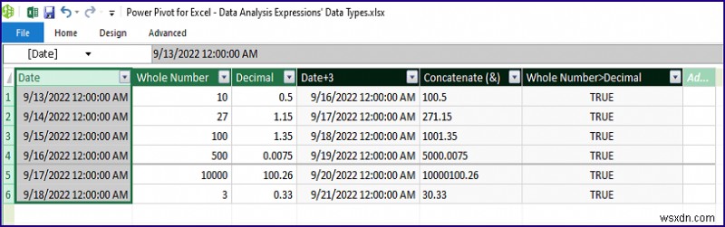 ประเภทข้อมูล DAX และลักษณะอื่นๆ (การตรวจสอบและการจัดการข้อผิดพลาด) 