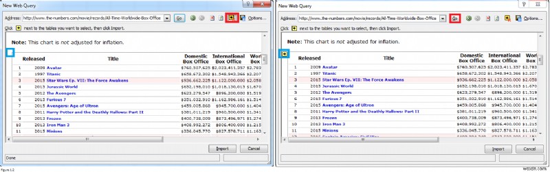 วิธีการนำเข้าข้อมูลจากเว็บไซต์ไปยัง Excel