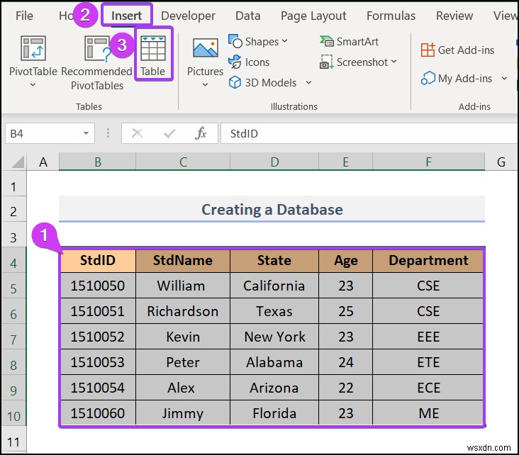 วิธีการสร้างฐานข้อมูลใน Excel (ด้วยขั้นตอนง่ายๆ)