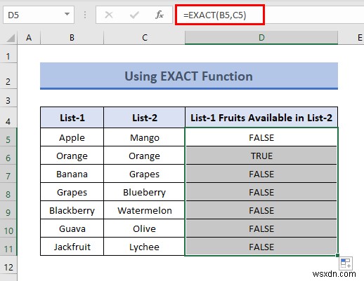 วิธีเปรียบเทียบสองคอลัมน์เพื่อค้นหาความแตกต่างใน Excel