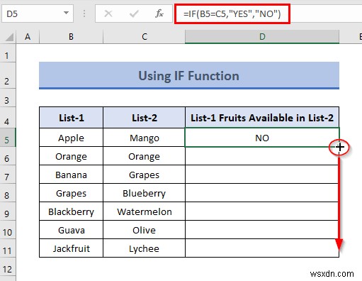 วิธีเปรียบเทียบสองคอลัมน์เพื่อค้นหาความแตกต่างใน Excel