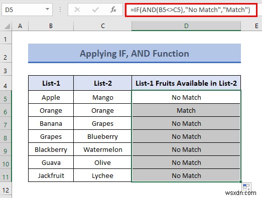 วิธีเปรียบเทียบสองคอลัมน์เพื่อค้นหาความแตกต่างใน Excel