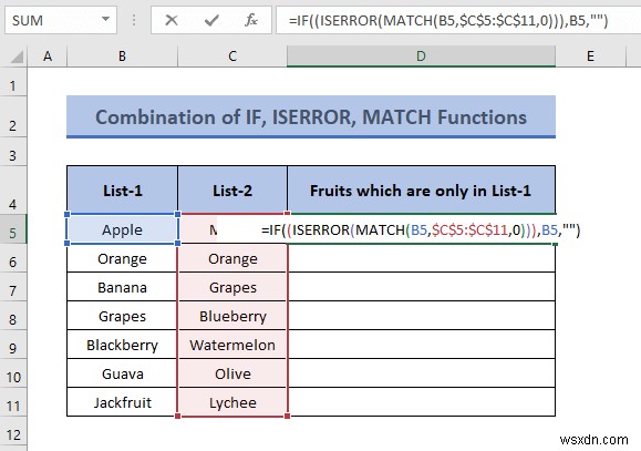 วิธีเปรียบเทียบสองคอลัมน์เพื่อค้นหาความแตกต่างใน Excel