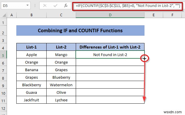 วิธีเปรียบเทียบสองคอลัมน์เพื่อค้นหาความแตกต่างใน Excel