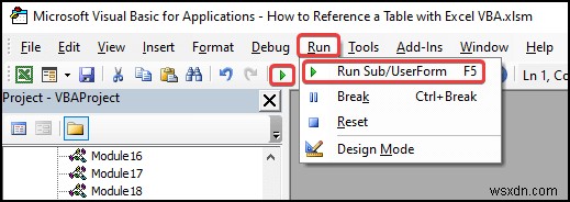 วิธีใช้การอ้างอิงตารางด้วย Excel VBA (20 ตัวอย่าง)